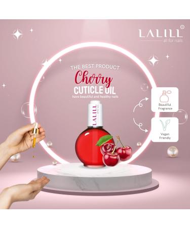 Lalill Nail Cuticle Oil 75ml - Cherry Nail Care Oil for Healthy Nails & Skin - Vegan Spa Manicure with Pipette - Buy Online on GoSupps.com