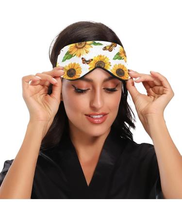xigua Sunflower Butterfly Sleep Mask - Breathable Cool Feeling Eye Cover for Summer Rest - Elastic Contoured Blindfold for Men and Women - Travel Essential - Buy Online on GoSupps.com