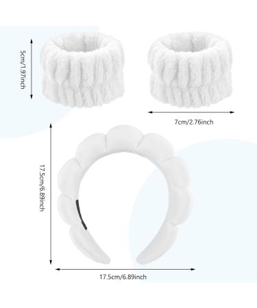 Sibba 3pcs Soft Terry Fabric Spa Headbands for Women - Makeup Face Washing Yoga & Shower - White - Buy Online on GoSupps.com