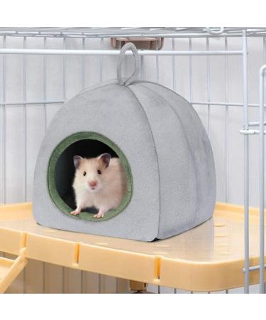 Bhina Small Animal Pet Winter House Chinchilla Small Pet Bed Small Animals House Bed Chinchilla House Cage Grey Green Cute Nest Cage Toys Suitable For Hamsters Chinchillas Guinea Pigs 21 * 20 * 19 cm - Buy Online on GoSupps.com