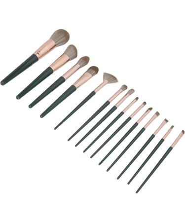 14pc Green Makeup Blusher Brush Set Soft Synthetic Fibre for Eyeshadow & Blush Ergonomic Handle Fine Craftsmanship Convenient Portability - Buy Online on GoSupps.com