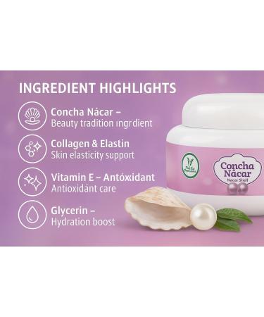 HIGH SUPREME Concha N car (Mother of Pearl) Face & Body Gel Cream 8.5 fl oz With Collagen Elastin Vitamin E & Glycerin Nourishing & Radiance Support 100% Natural Ingredients - Buy Online on GoSupps.com