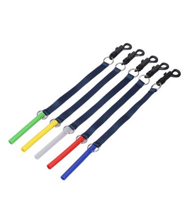5 Pack Silicone Baby Teether Toys - Soft Sensory Exploration Rings with Lanyards in Red Blue Green & Yellow - Buy Online on GoSupps.com
