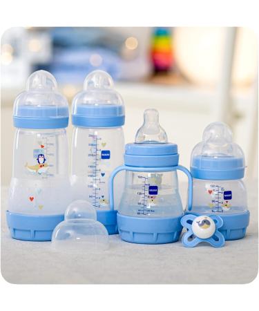 MAM Newborn Bottle Set with Soother & Clip - Blue | 0-2 Months Baby Gift - Buy Online on GoSupps.com