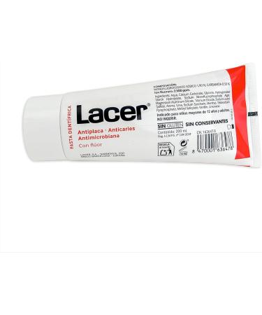  Lacer LACER - Toothpaste Pack of 2 x 200 ml prevents decay maintains healthy mouth high fluorine content prevents plaque formation strengthens enamel antimicrobial action - Buy Online on GoSupps.com