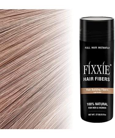 FIXXIE Hair Fibres LIGHT BROWN 27.5g - Hair Fibre Concealer for Thinning Hair - Men and Women - Keratin Hair Fibers for Thicker Looking Hair - Buy Online on GoSupps.com