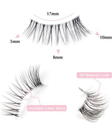 10 Pairs Glowingwin Short Wispy Cat Eye Half Lashes - Natural False Eyelashes with Clear Band - Handmade Reusable Soft Mink Lashes - Corner Lashes 3/4 Length - Fluffy & Transparent Fake Lashes - Style 08 - Buy Online on GoSupps.com