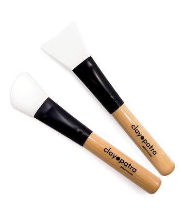 Clayopatra Beautycare Mask brush silicone face brush vegan cosmetics brush set for beauty masks mask brushes for the face + free brush pocket (2 -Set mask brush silicone)