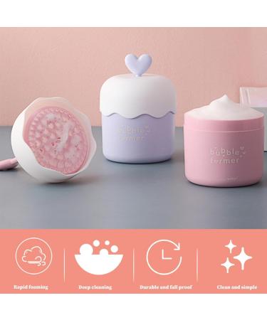 Foam Maker for Face Wash 2Pcs Heart Design Cleanser Foamer Portable Bubble Foamer Fast Foaming PP Skincare Foam Maker for Home Travel - Buy Online on GoSupps.com