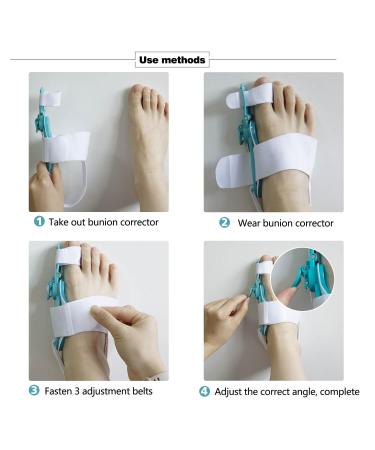 Bunion Corrector for Men & Women | Big Toe Separator for Pain Relief | Orthopedic Toe Straightener with Anti-Slip Heel Strap - Blue - Buy Online on GoSupps.com
