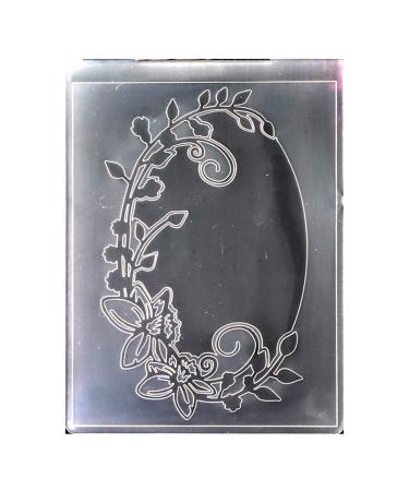 Kwan Crafts Flowers Leaves Oval Frame Plastic Embossing Folders for Card Making Scrapbooking and Other Paper Crafts  10.5x14.5cm