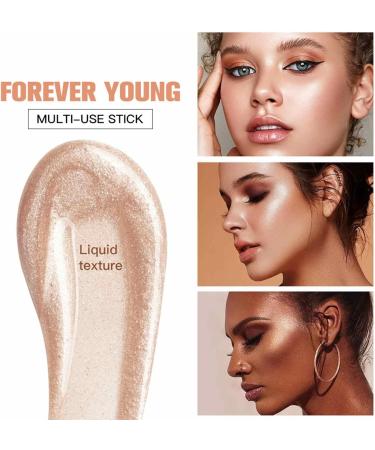 Highlighter Stick | Cheek Liquid Makeup Versatile Highlighter Makeup Stick Adds Shimmer Blends Effortlessly Highlighter Contouring for Cheeks Littryee High Gloss Liquid 03# - Buy Online on GoSupps.com
