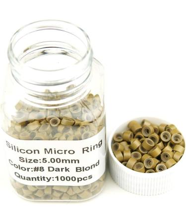 KOCONI 1000Pcs 5.0mm Silicone Micro Rings for Pre Bonded Hair Extensions #8 Dark Blond - Buy Online on GoSupps.com