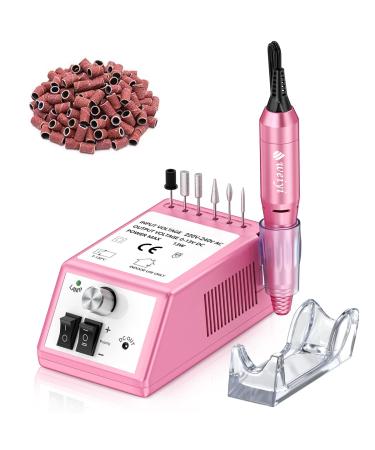 Weiyi nail miller electrical nail miller set manicure electrical nail file nail grinder nail grinder file professional nail design nail care device low vibration with 6 drilling 106 grinding sleeve pink 2.Rosa-20000 rpm - Buy Online on GoSupps.com