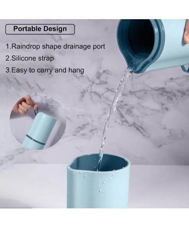 Dadop Travel Toothbrush Case with 5 Silicone Covers - Portable Wash Cup Holder for Travel, Camping, Home - Sky Blue - Buy Online on GoSupps.com