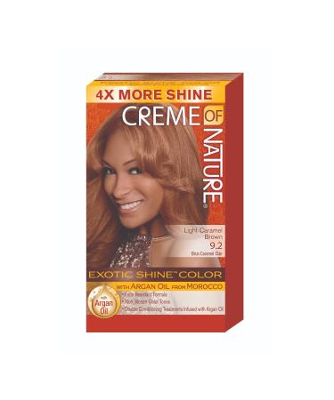 Exotic Shine Hair Color by Creme of Nature  9.2 Light Caramel Brown  with Argan Oil from Morocco  1 Application Light Caramel Brown 9.2 Fl Oz (Pack of 1) - Buy Online on GoSupps.com