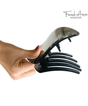 French Amie Onde Golden Lace Black Handmade Celluloid Hair Claw Clamp - Buy Online on GoSupps.com