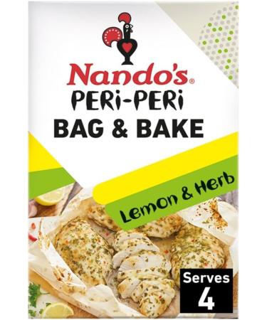 Nando's Bag & Bake Lemon & Herb Sachet 20g x3 and Medium Peri Peri 20g x3 (6 Pack Bundle) - Buy Online on GoSupps.com