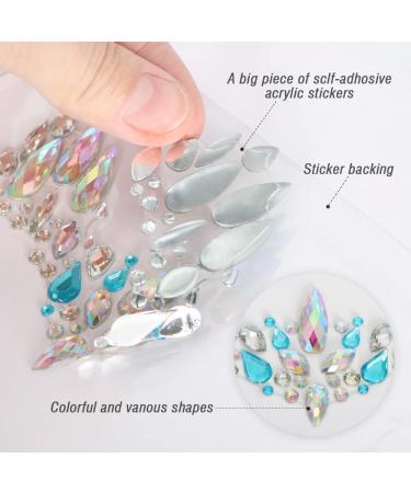 Mermaid Face Jewels Glitter Set - Halloween Rhinestone Rave Festival Stickers - Buy Online on GoSupps.com