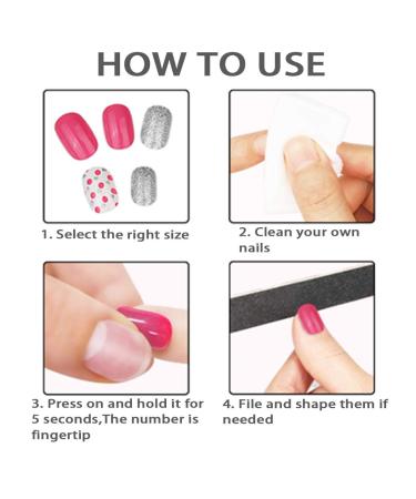 Allstarry 120pcs 5 Pack French Children Nails: Flower Series | Pre-Glue Full Cover Short False Nail Kits for Girls | Cute Nail Art Decoration - Buy Online on GoSupps.com