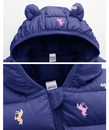 Baby Hooded Light Puffer Jacket - Navy Blue - 1-2 Years | Kids Winter Coat for Boys & Girls - Buy Online on GoSupps.com