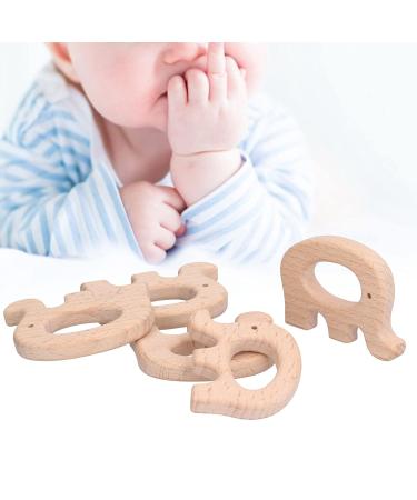 5pcs Baby Elephant Teething Toys | Beech Wood Pain Relief Rings | Modern DIY Necklace & Bracelet - Buy Online on GoSupps.com