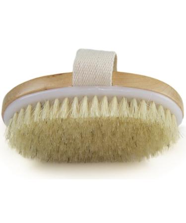Boolavard Dry Skin Body Brush - Improves Skin's Health And Beauty - Natural Bristle - Remove Dead Skin And Toxins  Cellulite Treatment  Improves Lymphatic Functions  Exfoliates  Stimulates Blood