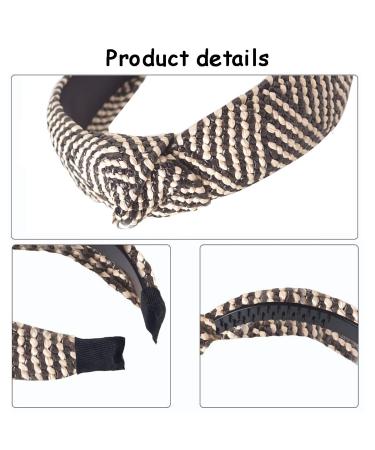 Ycfish Rattan Knotted Braided Headband for Women and Girls - B-Black & White | Bohemian Hair Accessories - Buy Online on GoSupps.com