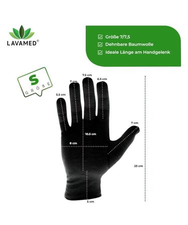 LAVAMED Dermatest Black Cotton Gloves - 100% Pure Cotton Protective Gloves (Size 6 S) for International Shipping - Buy Online on GoSupps.com