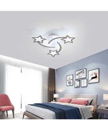 Comely Dimmable LED Ceiling Lamp with Remote Control | Modern 30W Star Design | White Starry Sky Light for Children's Room Bedroom & Dining Room | 3000K-6500K - Buy Online on GoSupps.com