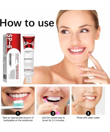 SHENGZE Sp6 Probiotic Brightening ToothpasteSp 6 Ultra Whitening ToothpastesDeep Cleaning Oral Care Toothpastes 140 gFresh BreathTeeth Whitening - Buy Online on GoSupps.com