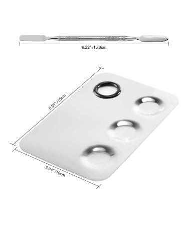 MWOOT Stainless Steel Makeup Palette Set - 2 Sets with Spatula for Pigment & Nail Art Mixing - Buy Online on GoSupps.com