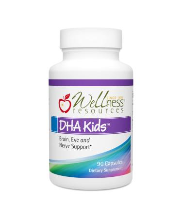 Wellness Resources DHA Kids - Sugar Free Omega 3 for Children - Mercury-Free Fish Oil - Brain Health Supplement & Immunity Supplement - Eye and Nerve Support - 90 Softgel Capsules Omega 3