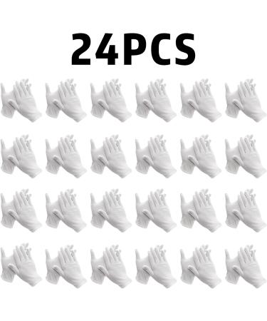 Funmo White Cotton Gloves - 24 Pairs Reusable Moisturizing & Protective Size M Breathable Fabric for Comfort - Buy Online on GoSupps.com