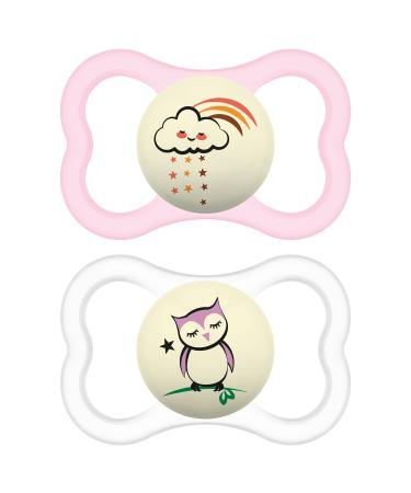 MAM Supreme Night Baby Pacifier  for Sensitive Skin  Patented Nipple  16+ Months  Girl  2 Count (Pack of 1) 16+ Month (Kids) Pink - Buy Online on GoSupps.com