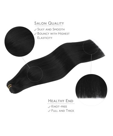 35cm 80g Deep Black Real Hair Extensions - Remy Sew In Wefts for Tresses | Breathe Easy Quality - Buy Online on GoSupps.com