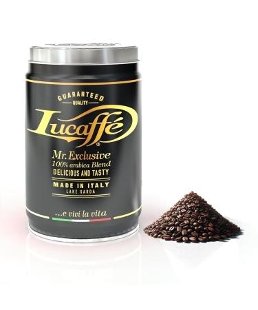 Lucaffé Mr. Exclusive Arabica Coffee Beans in Aroma Protection Tin, Origins South America, Asia, Africa, Mild Taste, Toasted Bread Aroma (3 X 250 g)