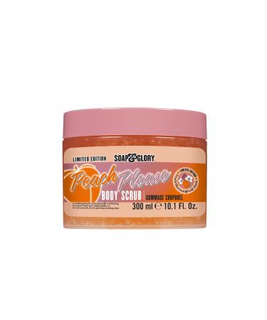 Soap & Glory Peach Please Exfoliating Body Scrub - Vitamin E Body Scrub - Coconut Shell & Jojoba Balls Body Exfoliant - Sugar Body Scrub  Scented with Japanese Sweet Pea and Peach Blossom (300ml)