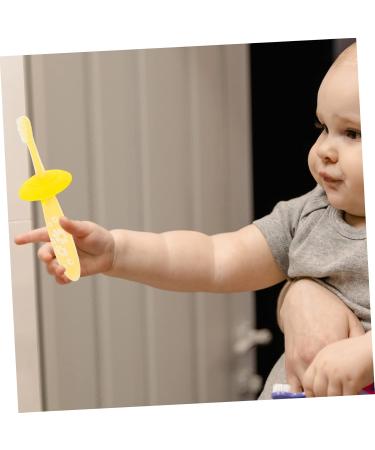 Homsfou Soft Silicone Baby Travel Toothbrush - Mouth Freshening Food-Grade Yellow - 1 Pack - Buy Online on GoSupps.com