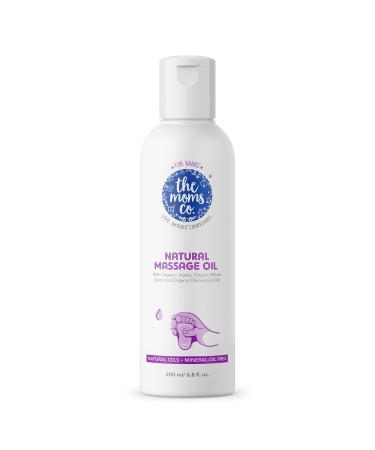 The Moms Co. Natural Baby Massage Oil with 10 Oils - Sesame Oil Avocado Organic Almond Organic Jojoba Organic Chamomile - 200 ml Clinically Tested for Safety. Hypoallergenic Mild & Gentle.