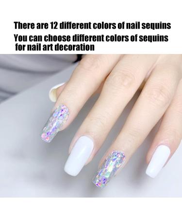 Nail Art Sequins Nail Sequins 12 DIY Nail Non-toxic and Durable for Shop for Travel for Nail Art Lovers for Home - Buy Online on GoSupps.com