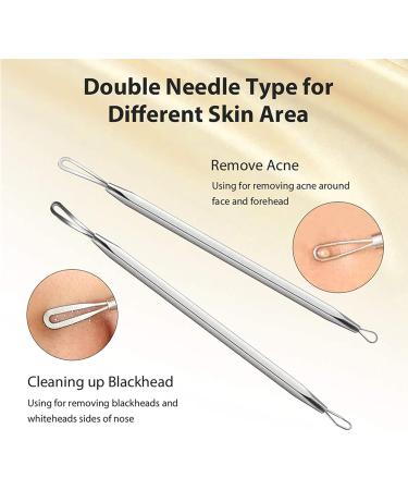 Blackhead Remover Tool Kit 10 Pieces Comedone Extractor Tool Blemish Whitehead Removal Acne Needle Pimple Spot Popper Stainless Steel Gold - Buy Online on GoSupps.com
