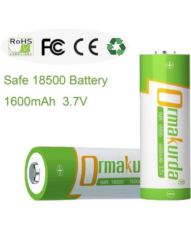 IMR 18500 Rechargeable Li-ion Battery 3.7V 1600mAh - 8 Pack for Solar Garden Lights & Flashlights - Buy Online on GoSupps.com