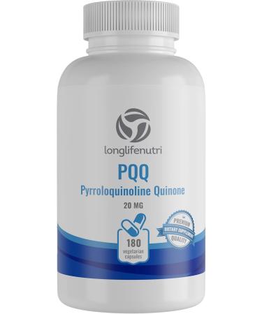 LongLifeNutri PQQ 20mg - 180 Vegetarian Capsules Pyrroloquinoline Quinone 6-Month Supply Supplement for Daily Energy & Mental Performance GMP Certified Made in USA 180 Count (Pack of 1) - Buy Online on GoSupps.com