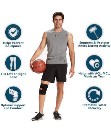ComfiLife Neoprene Knee Brace for Pain Relief, Running, and Injury Recovery - Medium Size with Side Stabilizers and Adjustable Compression - Buy Online on GoSupps.com