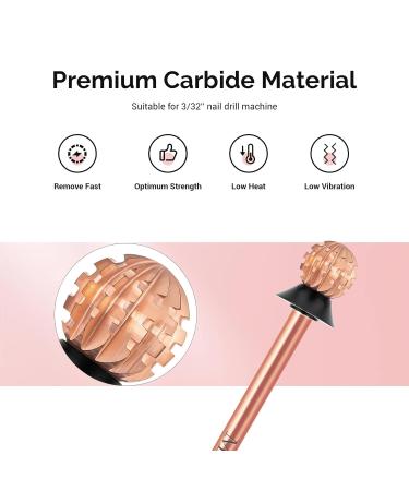 MelodySusie 5.0MM Ball Shape Pedicure Bit - Extra Coarse 3/32 Carbide Tungsten Tool for Callus Removal & Nail Preparation | Beginners Rose Gold Series Bit-S - Buy Online on GoSupps.com