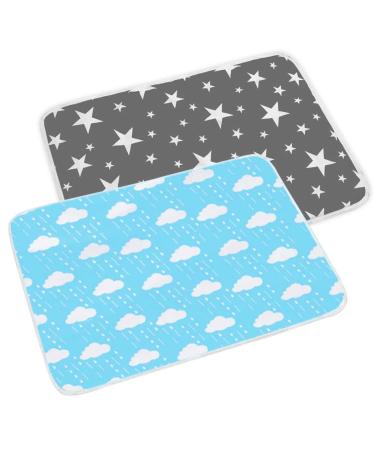 2 Pcs Baby Diaper Changing Pad ALBOYI Newborns Waterproof Diaper Pad Reusable Nappy Multi Function Washable Mat for Home and Outdoor(Grey/Blue)