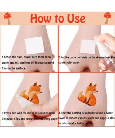 120pcs Fox Temporary Tattoos - Cute Cartoon Woodland Animals Party Favor Stickers | Waterproof Fox Birthday Decorations for Kids & Adults (20 Sheets) - Buy Online on GoSupps.com