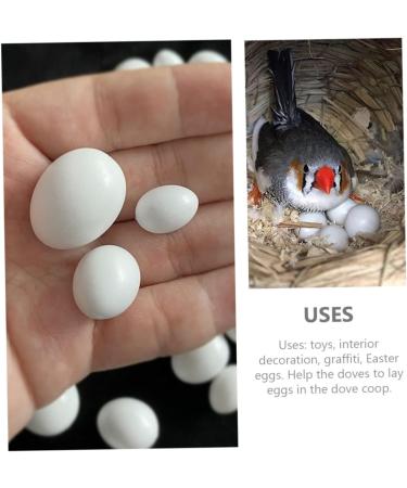 Housoutil 12pcs Bird Supply Festival Eggs Minieggs Portable Simulated Egg Xuan Feng Plastic White Parrot 1.9x1.6cm White - Buy Online on GoSupps.com