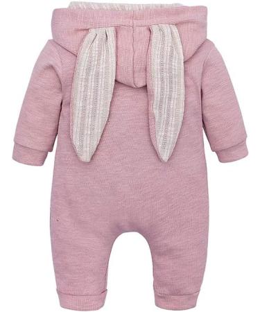 Kids Tales Newborn Baby Winter Warm Rabbit Ear Hooded Romper 9-12 Months - Pink - Buy Online on GoSupps.com
